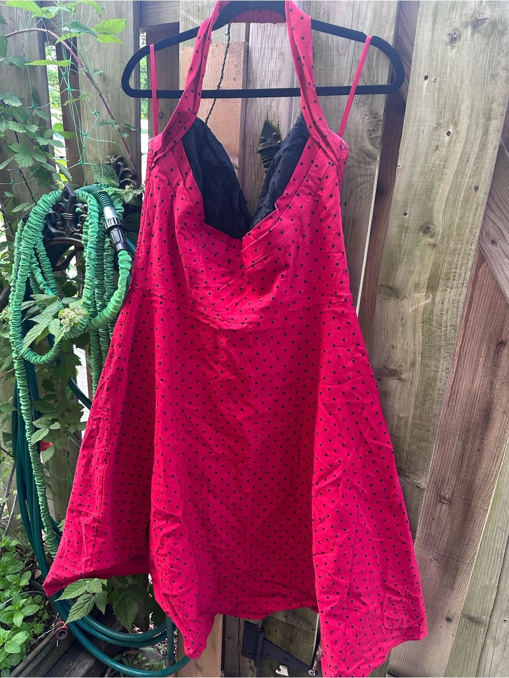 Stop Staring Red Polka Dot Halter Midi Dress
